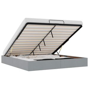 vidaXL Ottoman Bed Frame without Mattress Light Grey Super King Fabric