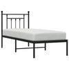 vidaXL Metal Bed Frame without Mattress with Headboard Black 75x190cm