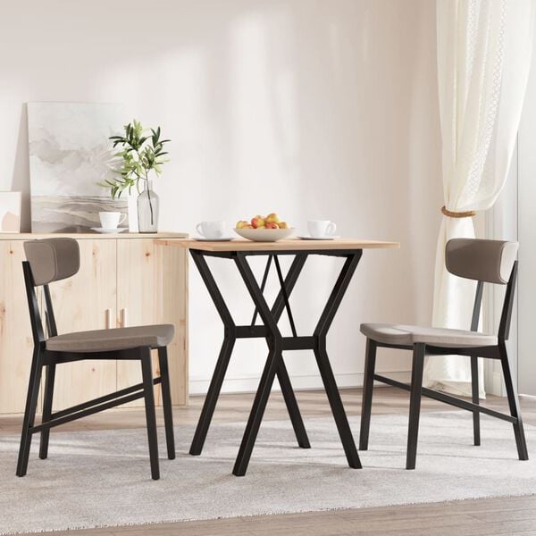 vidaXL Dining Table Y-Frame 70x70x75 cm Solid Wood Pine and Steel