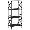 vidaXL Bookcase 4-Tier Black 59x35x132 cm Engineered Wood
