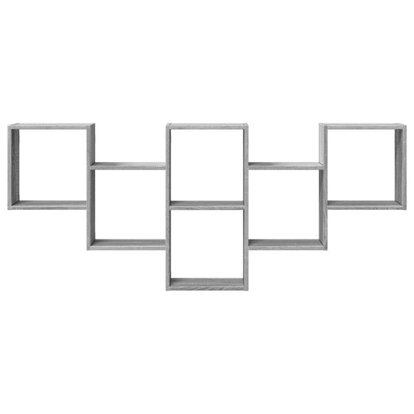 vidaXL Wall Shelf Grey Sonoma 159x18x66 cm Engineered Wood