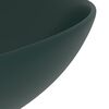 vidaXL Bathroom Sink Ceramic Dark Green Round