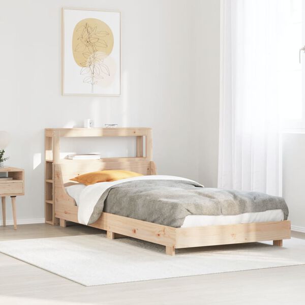 vidaXL Bed Frame without Mattress 75x190 cm Small Single Solid Wood Pine