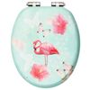 vidaXL WC Toilet Seats with Soft Close Lid 2 pcs MDF Flamingo Design