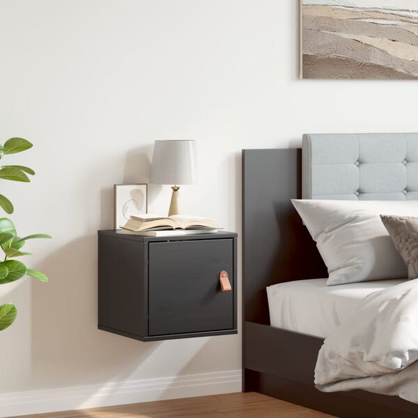 vidaXL Wall Cabinet Black 31.5x30x30 cm Solid Wood Pine