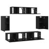 vidaXL TV Cabinet Set Wall-mounted 6 pcs Black Oak Engineered Wood