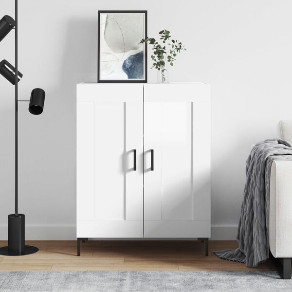 vidaXL Sideboard High Gloss White 69.5x34x90 cm Engineered Wood