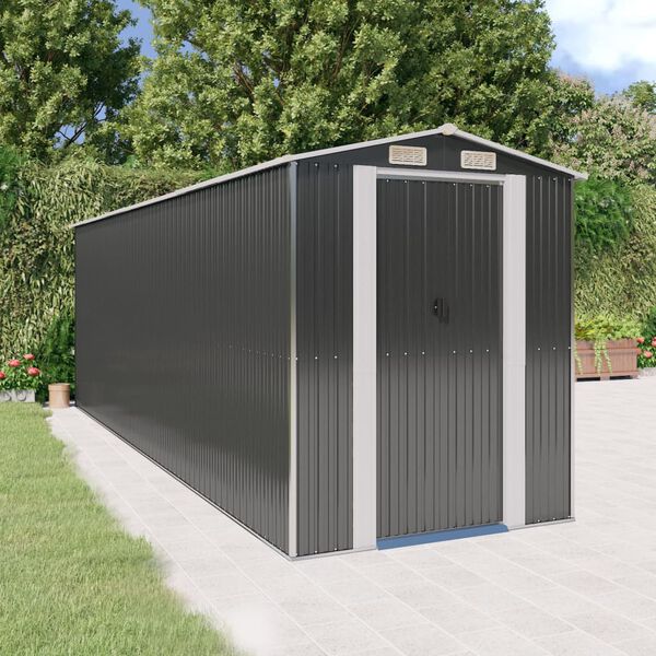 vidaXL Garden Shed Anthracite 192x606x223 cm Galvanised Steel