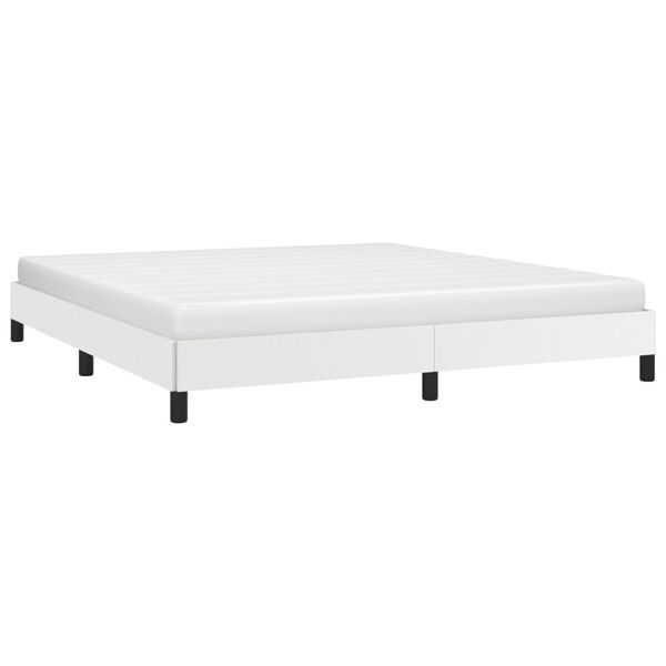 vidaXL Bed Frame without Mattress White Super King Faux Leather