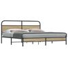 vidaXL Metal Bed Frame without Mattress Smoked Oak 200x200 cm