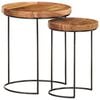 vidaXL Coffee Table | Brown and black | Solid Acacia wood | Small and Medium