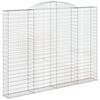 vidaXL Arched Gabion Basket 300x30x220/240 cm Galvanised Iron