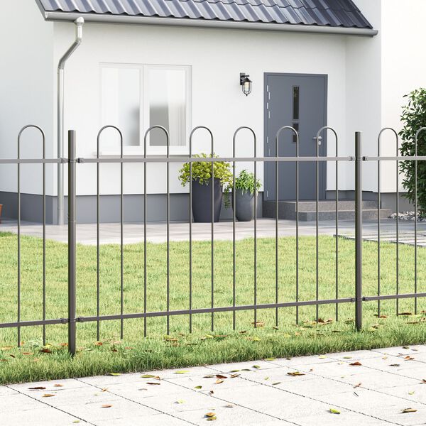 vidaXL Garden Fence Grey 1.7 x 1 m Powder-coated Steel
