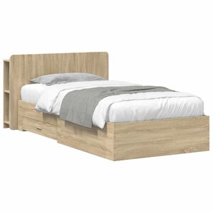 vidaXL Bed Frame with Storage Sonoma Oak 90 x 190 cm Engineered Wood