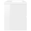 vidaXL Sink Cabinet with Built-in Basin High Gloss White Engineered Wood