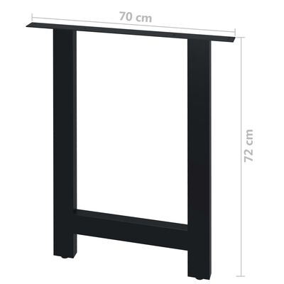 vidaXL Dining Table Legs 2 pcs H Frame 70x72 cm