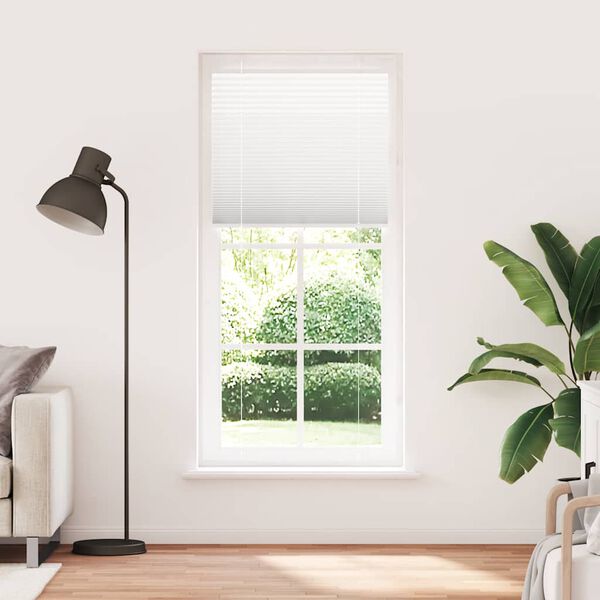 vidaXL Pleated Blind White 85x200 cm Fabric Width 84.4 cm Polyester