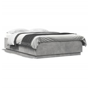 vidaXL Bed Frame without Mattress Concrete Grey 140x200 cm