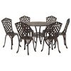 vidaXL Garden Dining Set 7 pcs Bronze Aluminium
