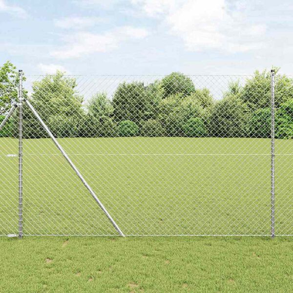 vidaXL Fence Post Silver 10 x 1.6 m (40 x 40 mm mesh) Steel