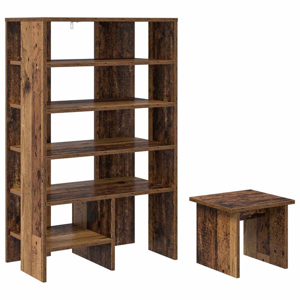 vidaXL Shoe Cabinet with Shelf 2 pcs Old Wood Engineered Wood