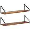vidaXL Wall Shelves 2 pcs Old Wood 60 x 16 x 15.5 cm