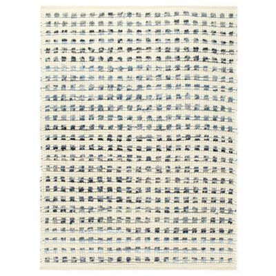 vidaXL Rug Denim Wool 160x230 cm Blue/White