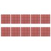 vidaXL Decking Tile 10 pcs Red 30.5 x 30.5 x 2.2 cm Polypropylene