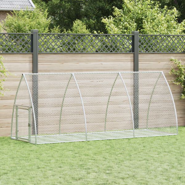 vidaXL Rabbit Hutch Silver 105x300x120 cm Galvanised Steel