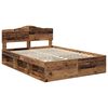 vidaXL Bed Frame with Headboard Old Wood 140 x 190 cm Solid Pine Wood