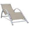 vidaXL Sun Loungers 2 pcs with Table Aluminium Cream