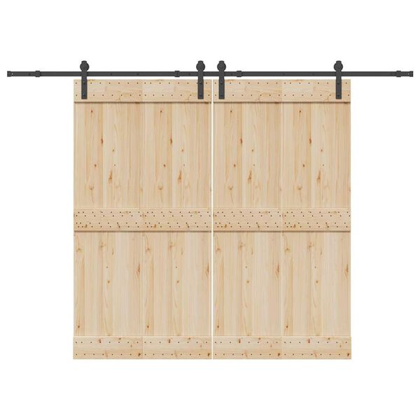 vidaXL Sliding Door Hardware Kit 305 cm Steel Black