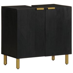 vidaXL Bathroom Sink Cabinet Black 62x33x58 cm Engineered Wood