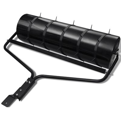 Black Garden Lawn Roller with 5 Aerator Bands 30 cm