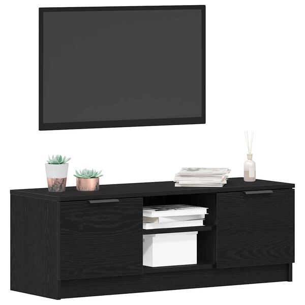 vidaXL TV Cabinet Black Oak 102 x 32 x35.5 cm Engineered Wood