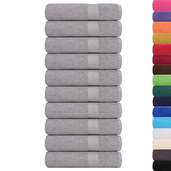 vidaXL Shower Towels "FROGN" 10 pcs Grey 70x140 cm 360 gsm