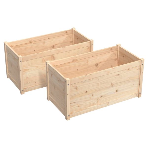 vidaXL Garden Planters 2 pcs 100x50x50 cm Solid Pinewood
