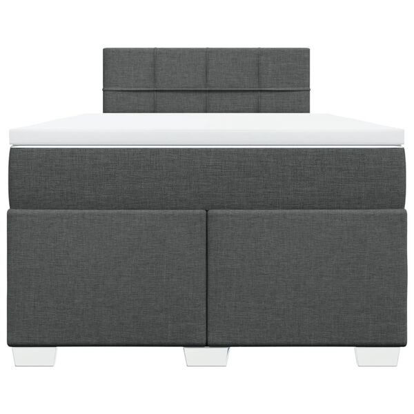 vidaXL Box Spring Bed with Mattress Dark Grey 120x200 cm Fabric
