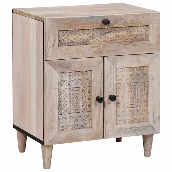 vidaXL Bedside Cabinet Beige 50 x 33 x 60 cm Solid Acacia wood