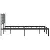 vidaXL Metal Bed Frame without Mattress with Headboard Black 120x190cm