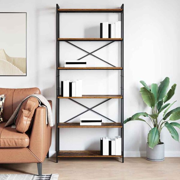 vidaXL Bookshelf Old wood 80 x 30 x 190 cm Engineered Wood