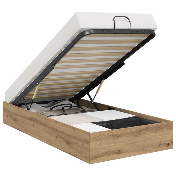 vidaXL Ottoman Bed Frame Artisan Oak 100 x 200 cm Engineered Wood