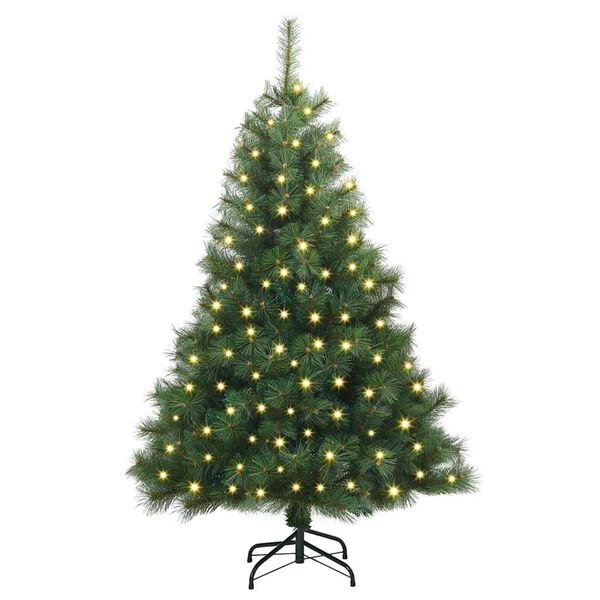 vidaXL Artificial Christmas Tree with 150 LEDs Green 150 cm PE and PVC