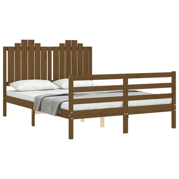 vidaXL Bed Frame without Mattress Honey Brown 140x190 cm Solid Wood