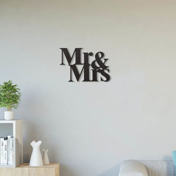 Homemania Wall Decoration Words 50x35 cm Steel Black