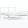 vidaXL Metal Bed Frame without Mattress with Footboard White 140x190cm