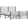 vidaXL Metal Bed Frame without Mattress with Footboard Black 135x190cm