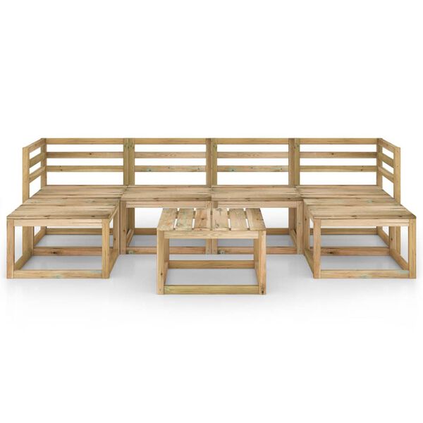 vidaXL 7 Piece Garden Lounge Set Green Impregnated Pinewood