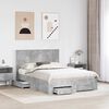 vidaXL Bed Frame Concrete Grey 135 x 190 cm Engineered Wood