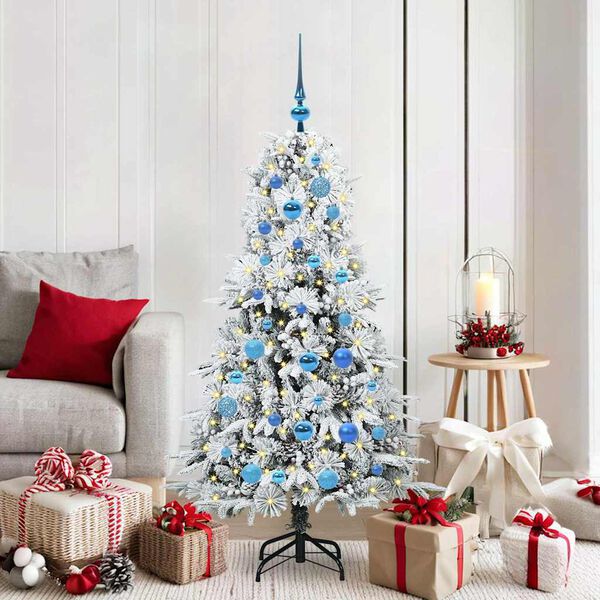 vidaXL Artificial Hinged Christmas Tree White 150 cm PE and PVC